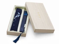 Handfächer Ai Kagetsu, Indigo-Blau 7 Handfächer Ai Kagetsu, Indigo-Blau – Bild 5