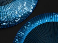 Handfächer Ai Kagetsu, Indigo-Blau 8 Handfächer Ai Kagetsu, Indigo-Blau – Bild 6