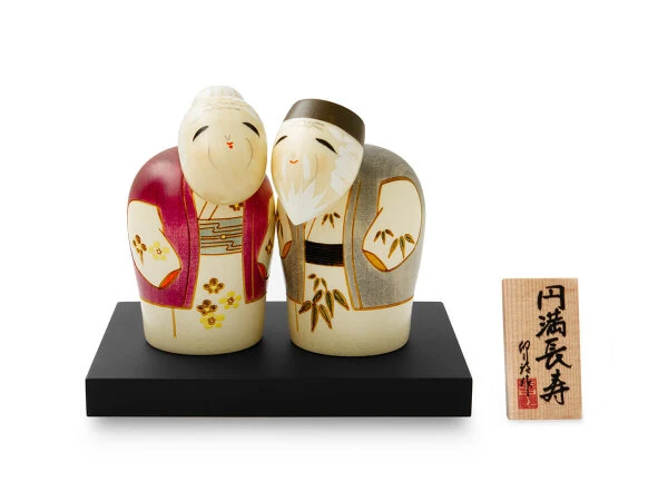 Kokeshi: Holzfigur Enmanchoju (Paar) 11 Kokeshi: Holzfigur Enmanchoju (Paar) – Bild 9