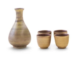 Sake Set Gold, 1 Karaffe, 4 Becher -Geschirr Discounter sake set gold 1 karaffe 4 becher 1