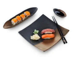 Sushi Set Sou, Schwarz-gold -Geschirr Discounter sushi set sou schwarz gold 1